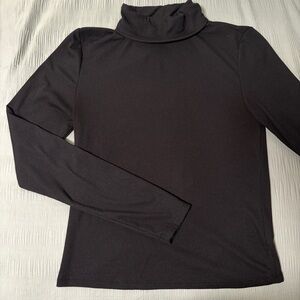 Classic Black Turtleneck Long Sleeve Top